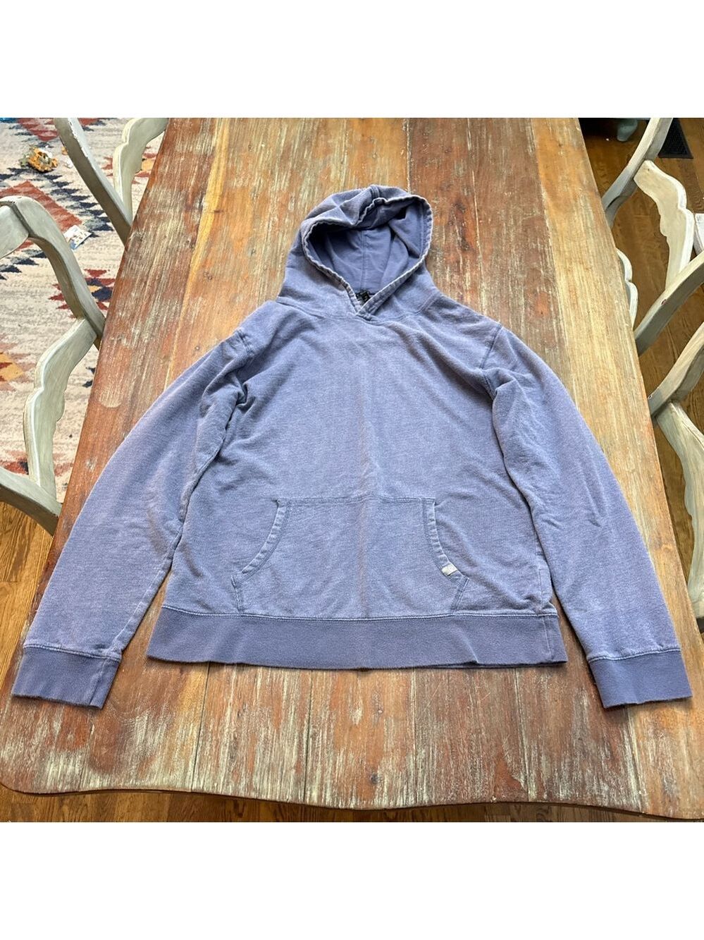 Pact Organic Blue Hoodie Pullover Sweatshirt Mens Medium